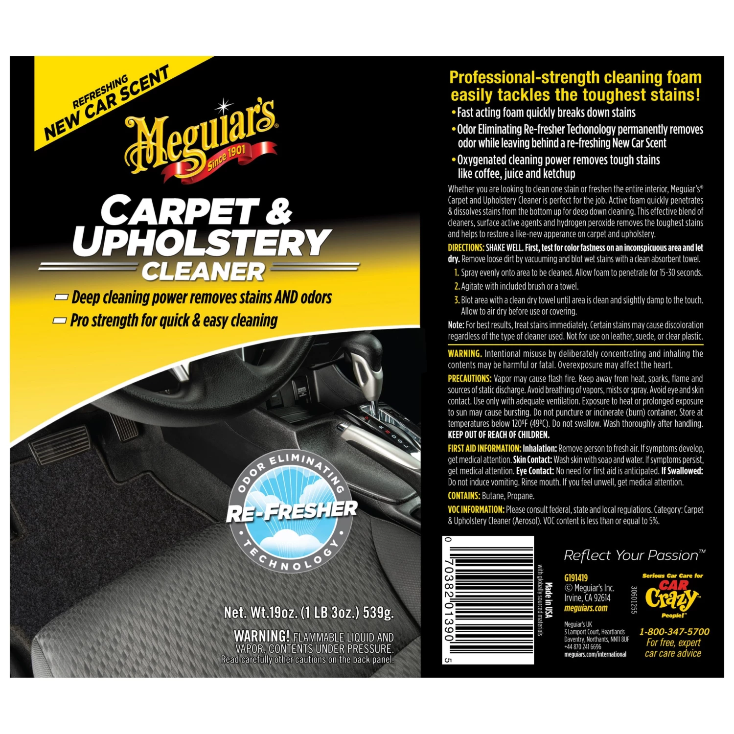 Wholesale ๐ Meguiar's Car Interior Cleaners Carpet and Upholstery Cleaner, G191419 19-fl oz ๐ฏ 7 Wholesale ๐ Meguiar's Car Interior Cleaners Carpet and Upholstery Cleaner, G191419 19-fl oz ๐ฏ - Image 7